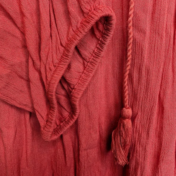 NWT St. Johns Bay Dark Coral White Embroidered Boho Tunic Top 0X Womens - Picture 8 of 10